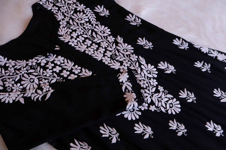 Ferisha Black Long Modal Kurta