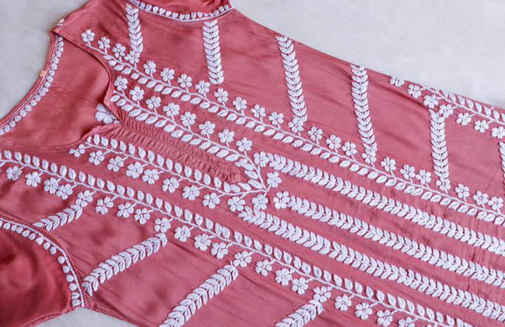 Hanaa Rose Brown Crepe Silk Kurta