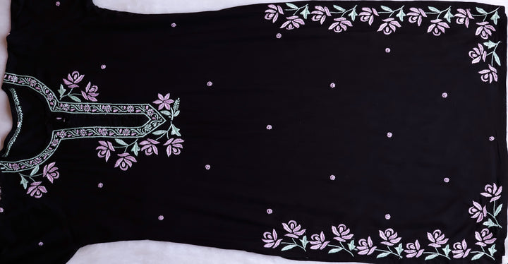 Gul Kashmiri Black & Lavender Modal Kurta Set