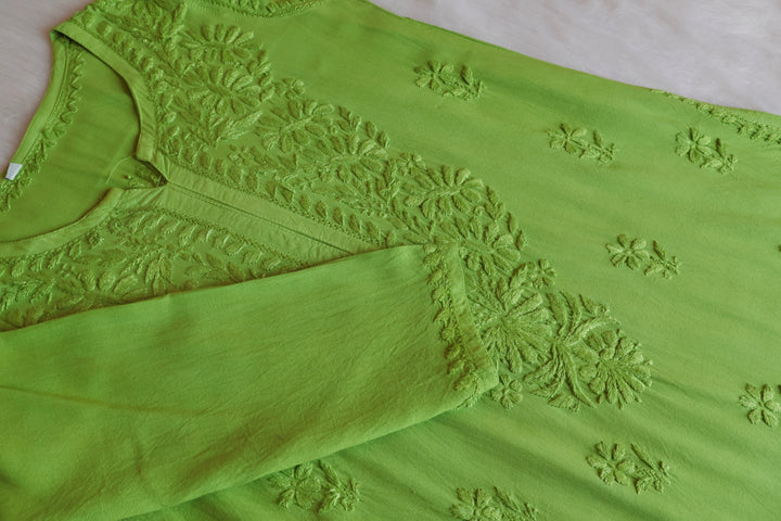 Amirah Lime Green Long Rayon kurta