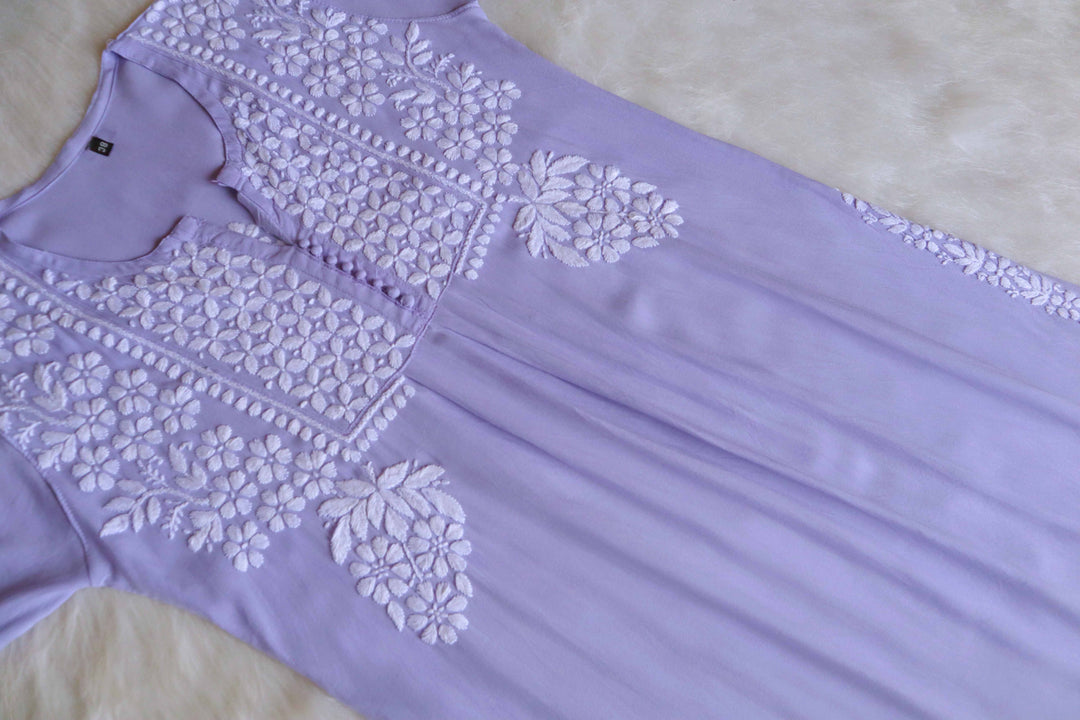 Maahi Lavender Long Rayon Kurta