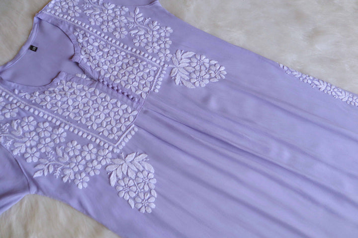 Maahi Lavender Long Rayon Kurta