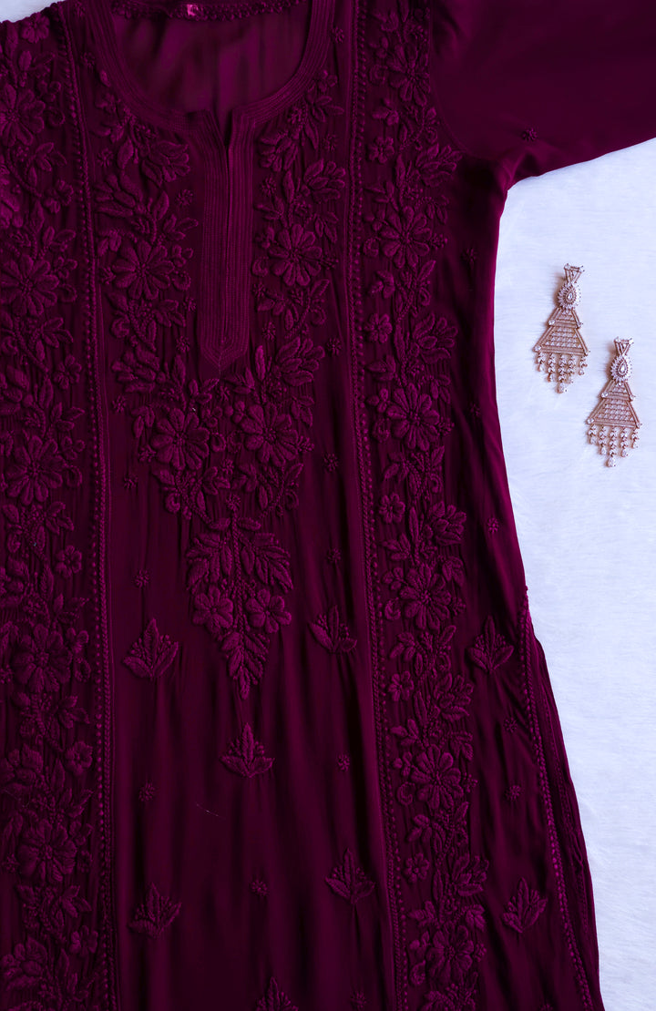 Mahnoor Deep Purple Viscose Georgette Kurta