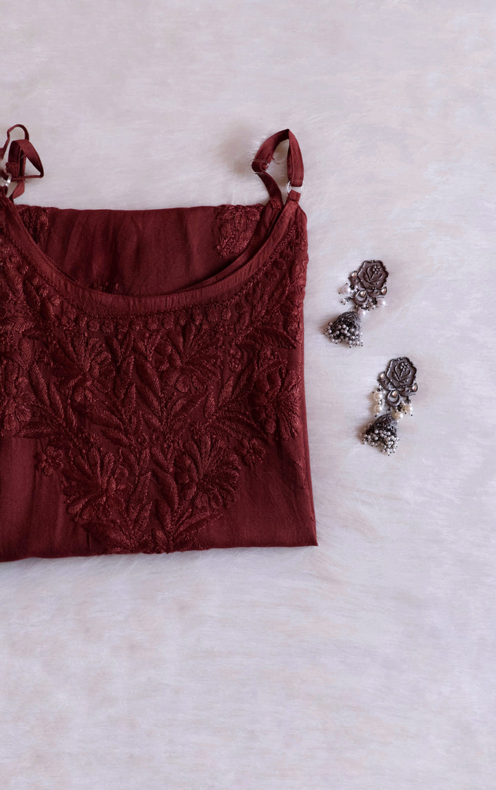 Aira Chocolate Brown Short Sleeveless Kurta