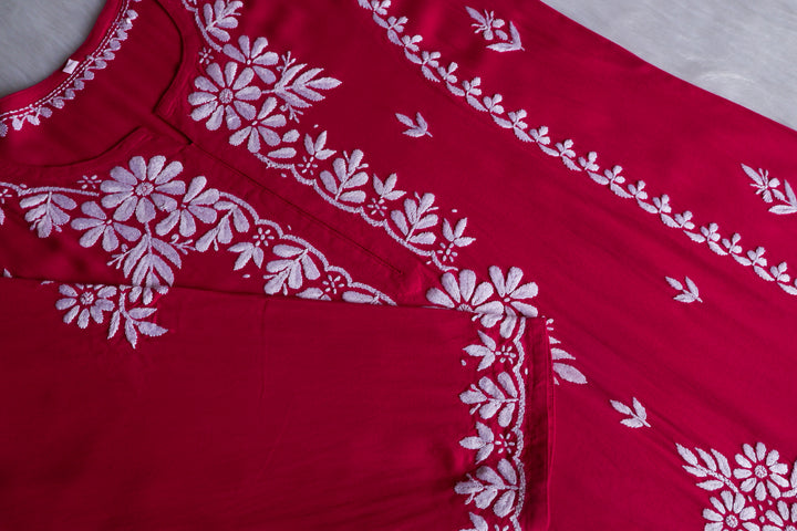 Zainab Deep Pink Long Rayon kurta