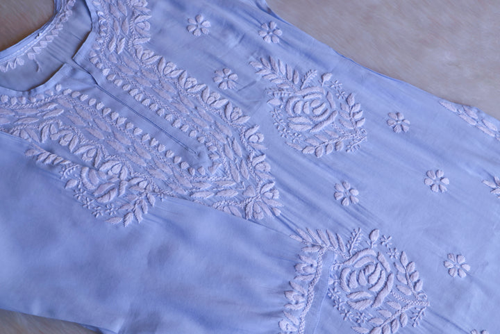 Anaisha Ice Blue Silk Crepe Kurta set