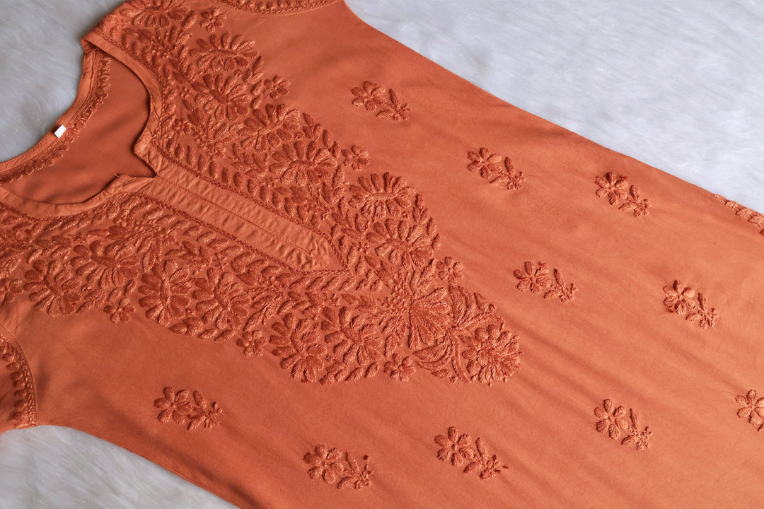 Amirah Rose Brown Long Rayon Kurta