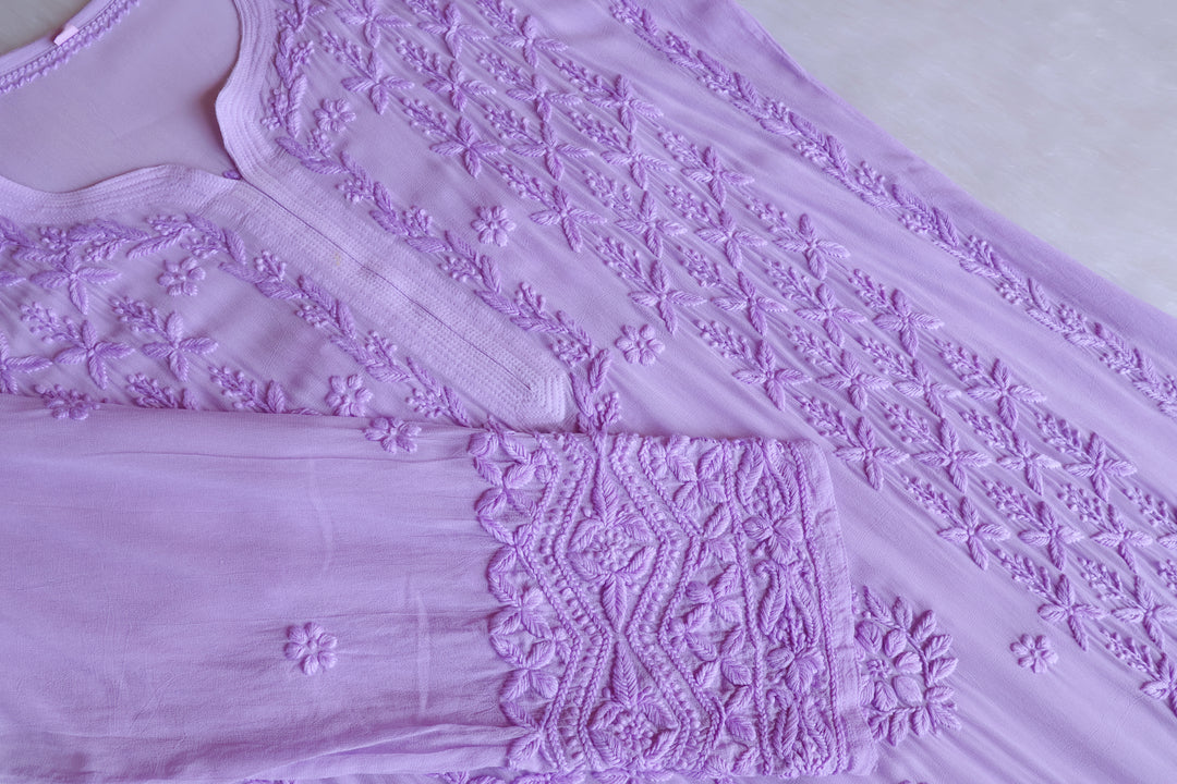 Elara Lavender Premium Viscose Georgette Kurta