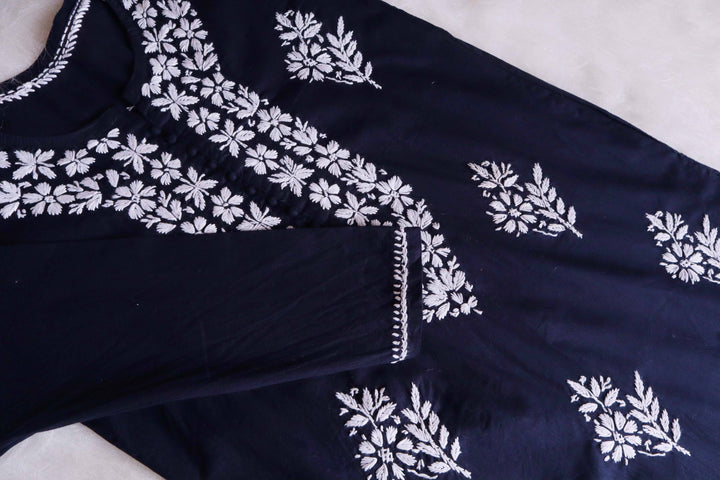 Amaara Navy Blue Cotton Kurta