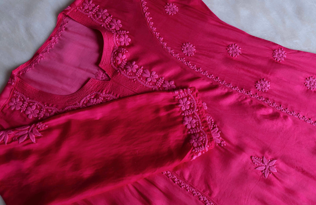 Mehr Deep Pink Modal Silk Dress
