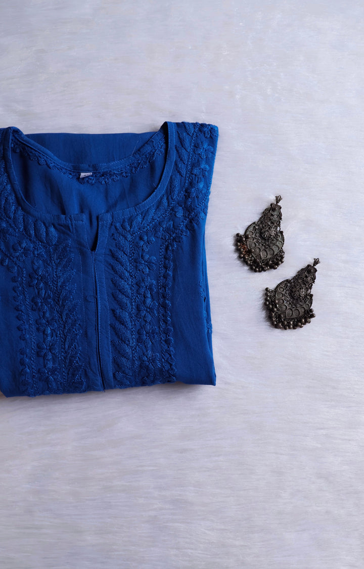 Alina Royal Blue Long Rayon Kurta