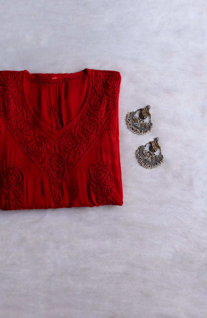 Gul Red Premium Modal Flared Anarkali