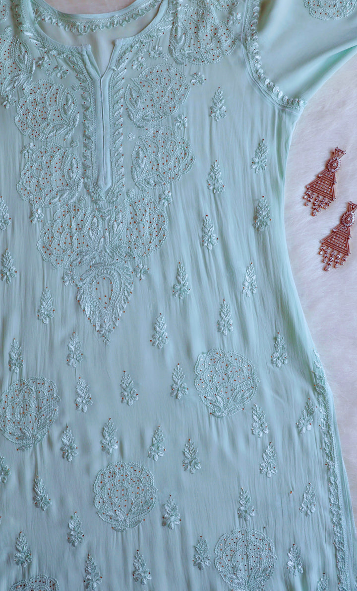 Hanaa Mint Green Viscose Georgette Kurta