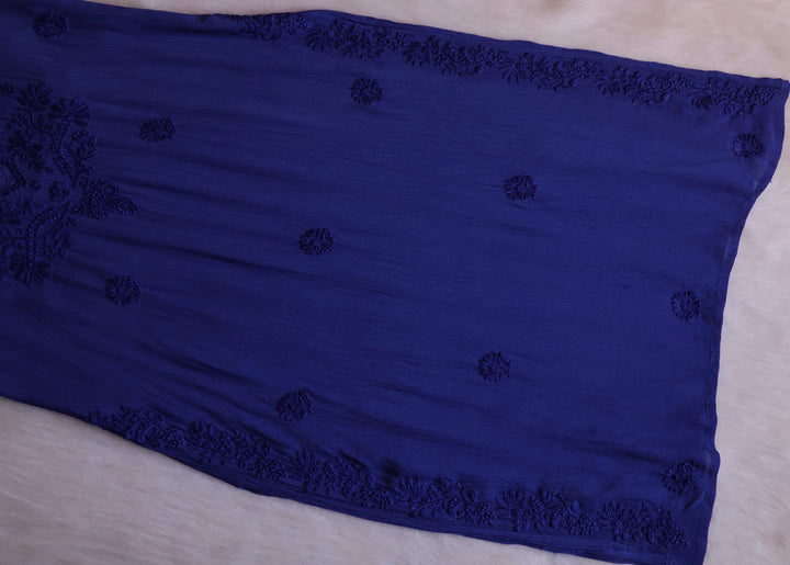 Mehr Royal Blue Pure Chiffon Kurta