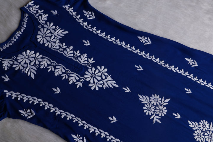 Zainab Royal Blue Long Rayon kurta