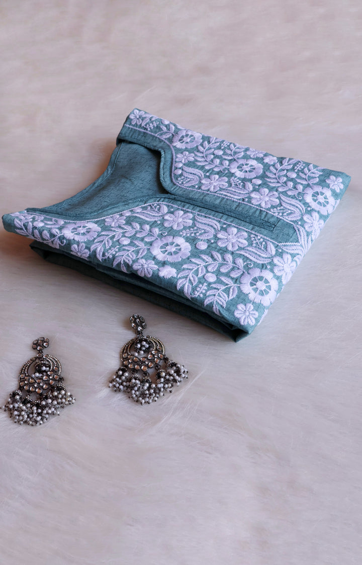 Taraa Sea Blue Cotton Kurta