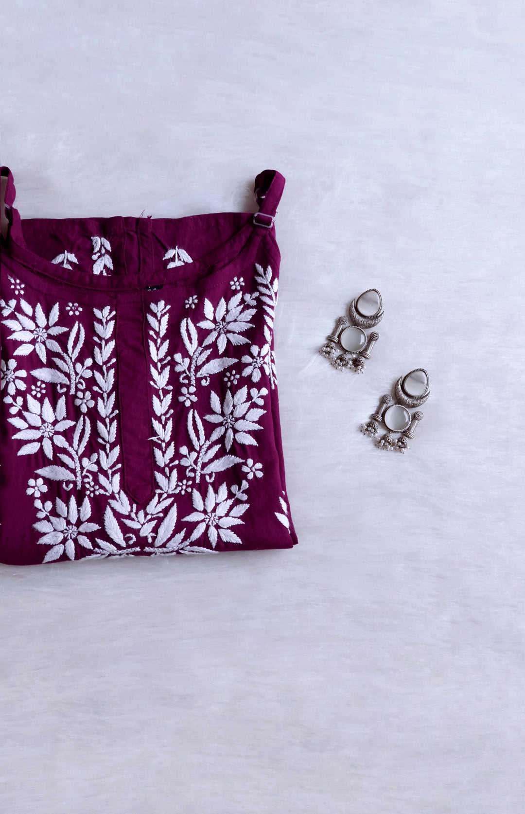 Mirha Wine Purple Short Sleeveless Kurta