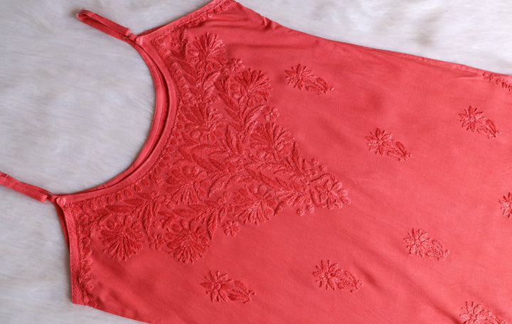 Aira Peach Short Sleeveless Kurta