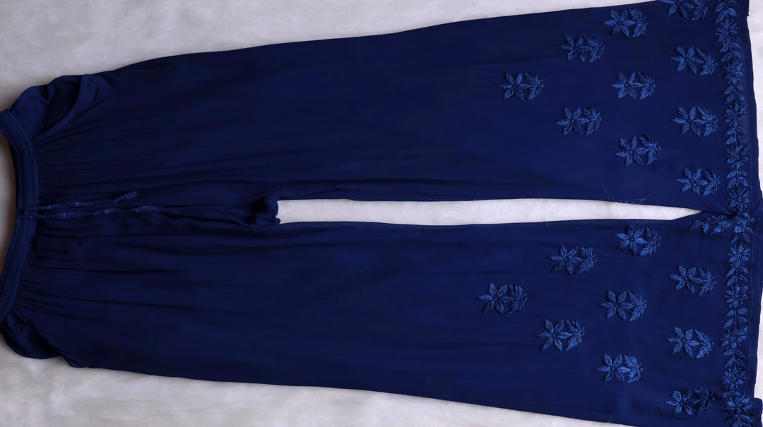 Zimra Royal Blue Viscose Sleeveless Set