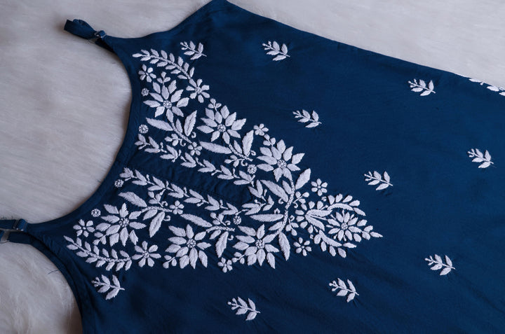 Mirha Midnight Blue Short Sleeveless Kurta