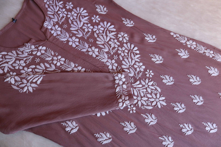 Saanjh Dusty Mauve Rayon Kurta Pant set