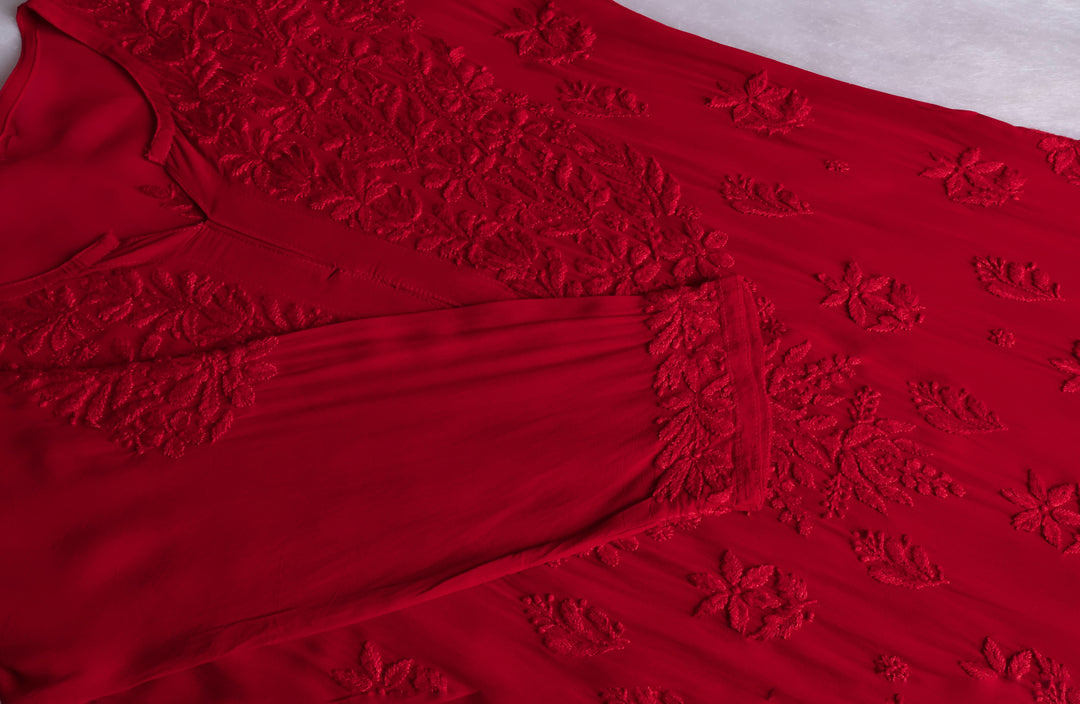 Zimra Red Viscose 3 Piece Set