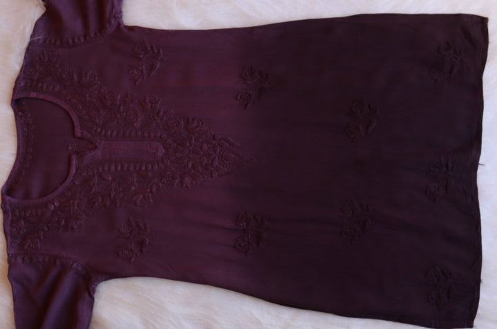 Gul Smoky Purple Short Rayon Kurta