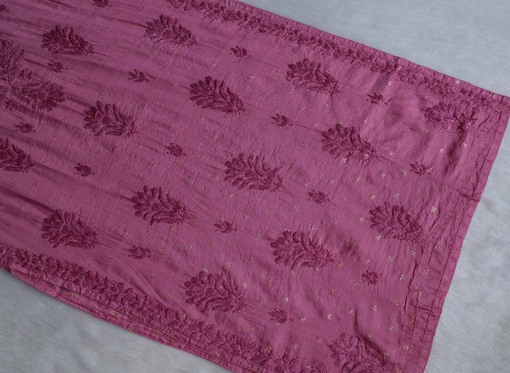 Nazakat Dusty Purple Premium Long Chanderi Kurta