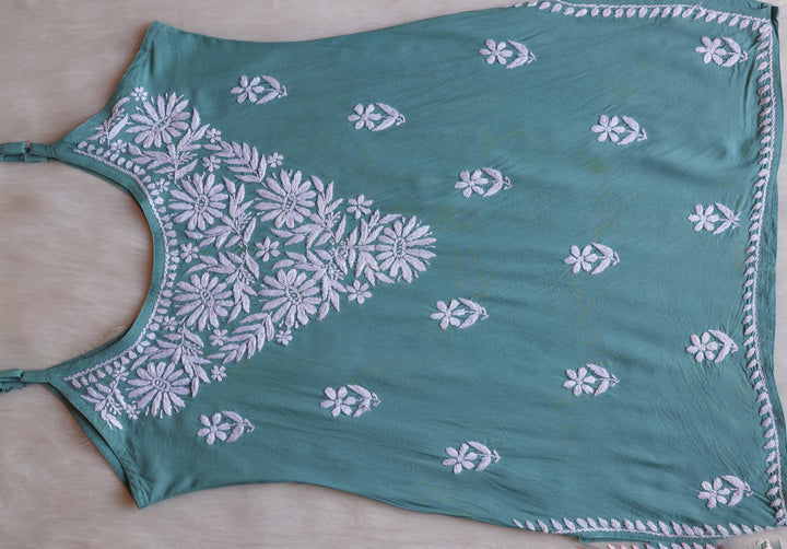 Farhaa Sea Blue Short Sleeveless Kurta