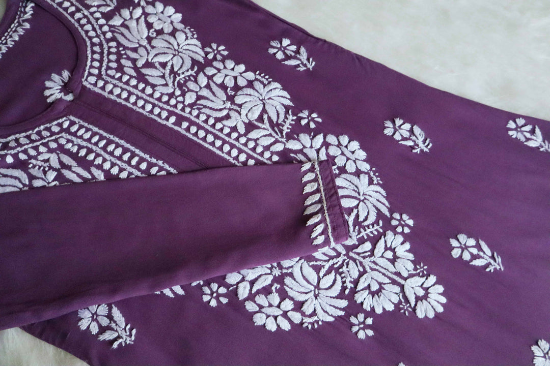 Zainab Dusty Purple Rayon Kurta Pant set