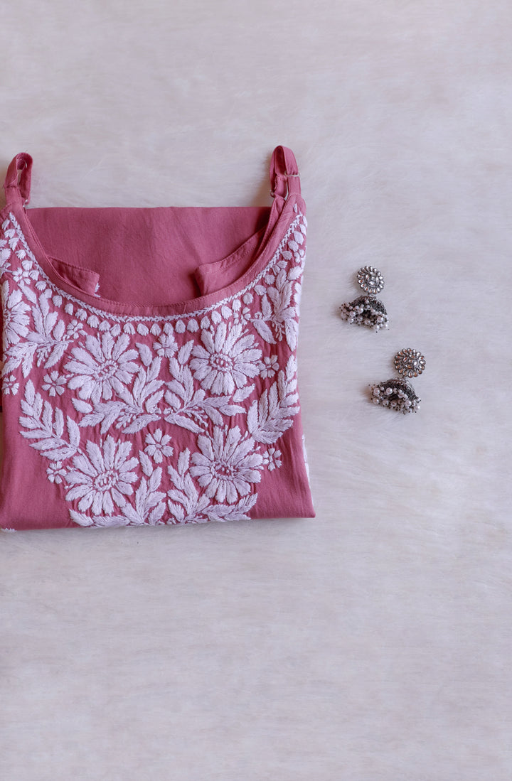 Farhaa Dusty Rose Short Sleeveless Kurta