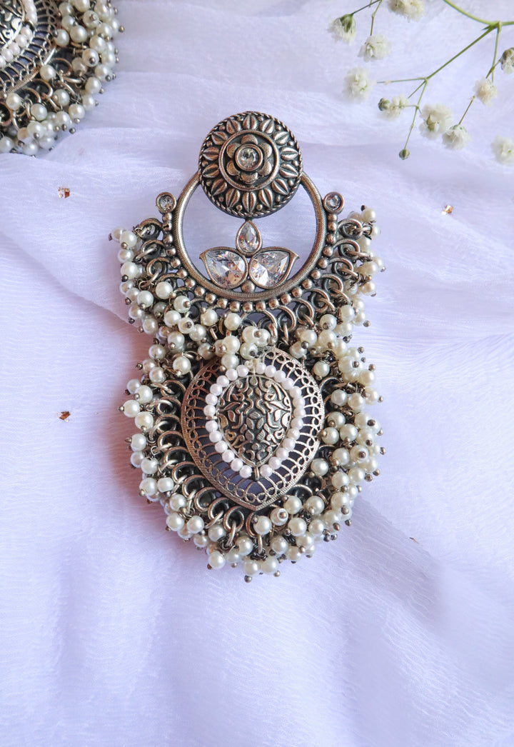 Chunky Oxidised Silver Teardrop earrings