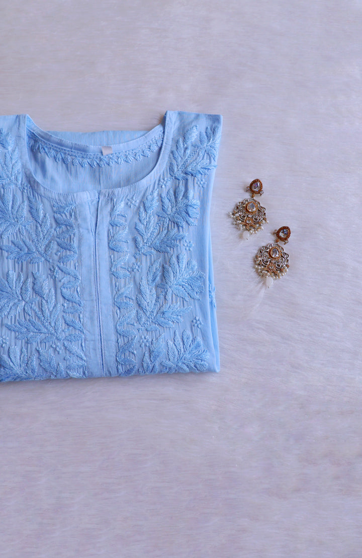 Zaira Ice Blue Pure Cotton Kurta