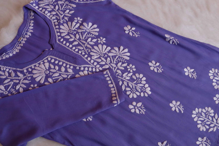 Aayat Purple Short Rayon Kurta
