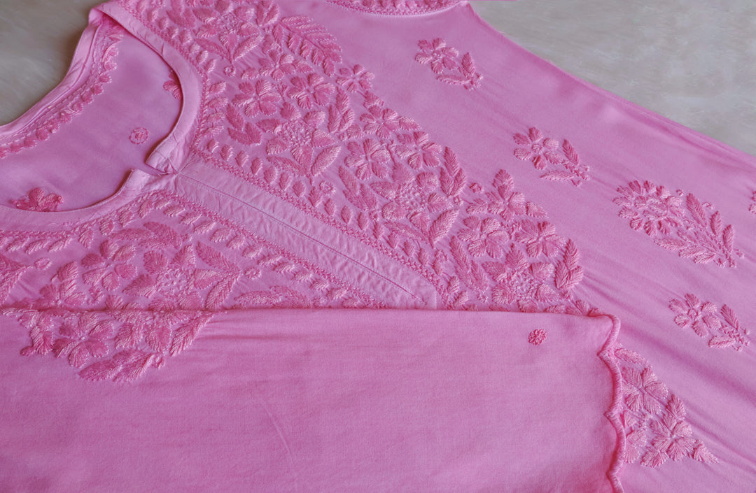 Alishba Baby Pink Scalloped Rayon set