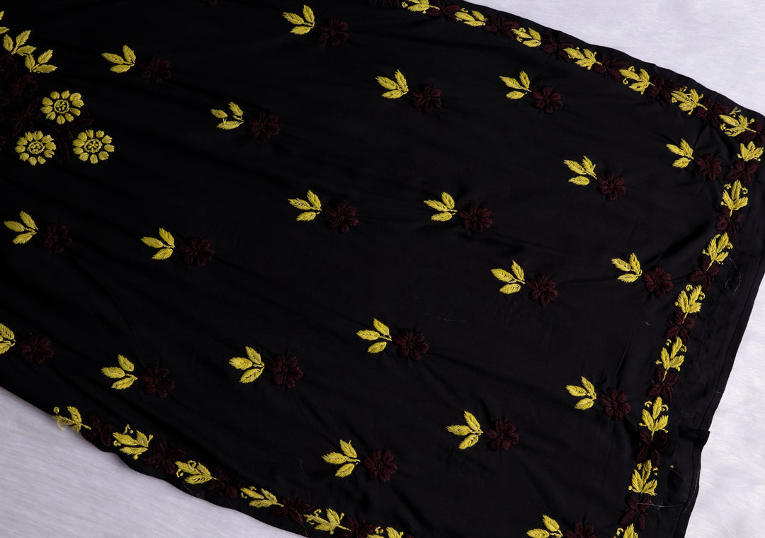 Gulbahaar Black, Yellow & Brown Rayon Kurta Set