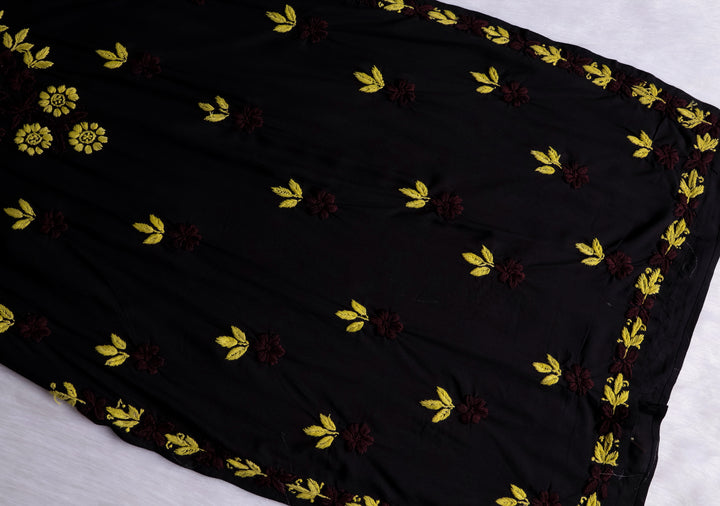 Gulbahaar Black, Yellow & Brown Rayon Kurta Set