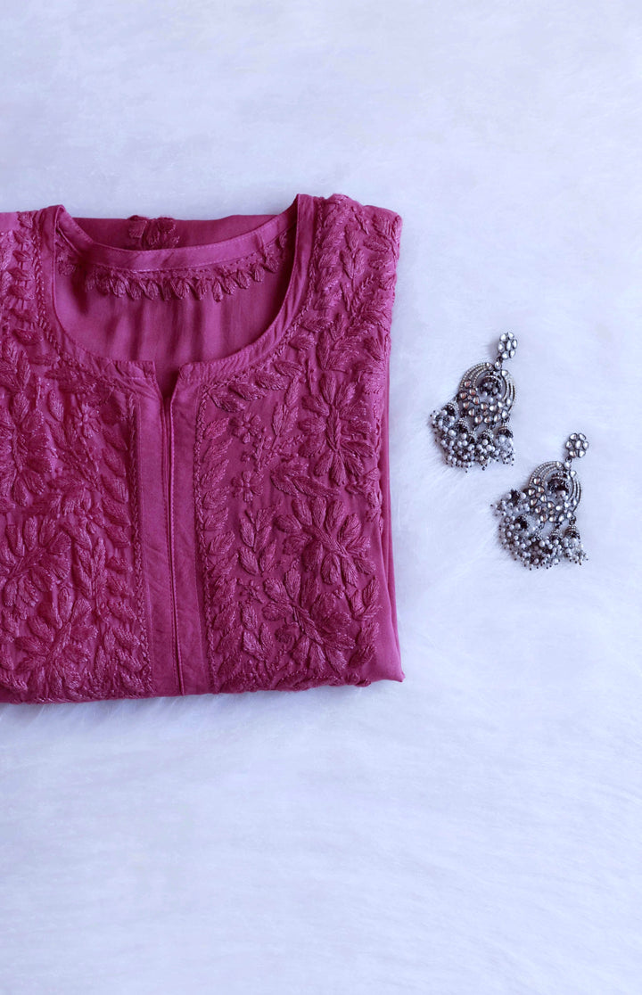 Amirah Dusty Purple Long Rayon Kurta