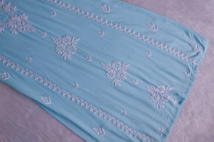 Zainab Powder Blue Long Rayon kurta