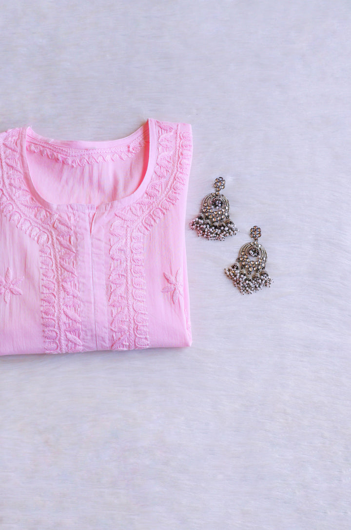 Heer Baby Pink Pure Cotton Kurta