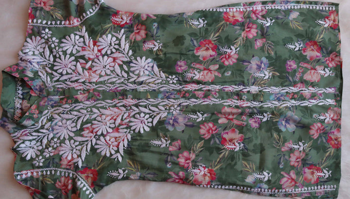 Jannat Sage Green Chanderi Coord setn