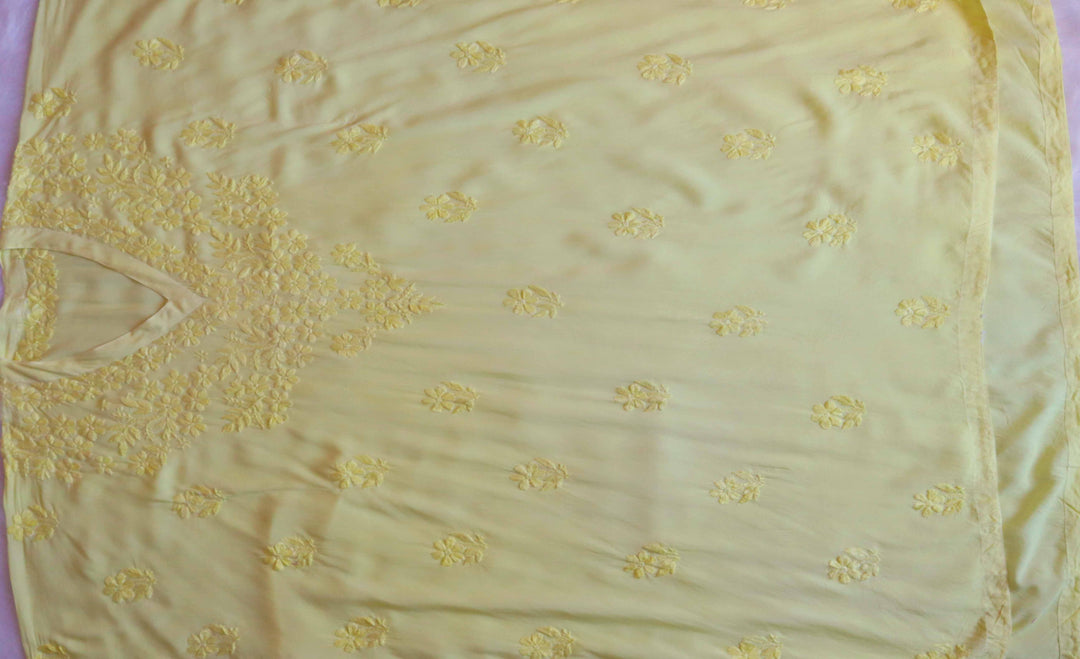Sadiya Yellow Luxe Muslin Kaftan