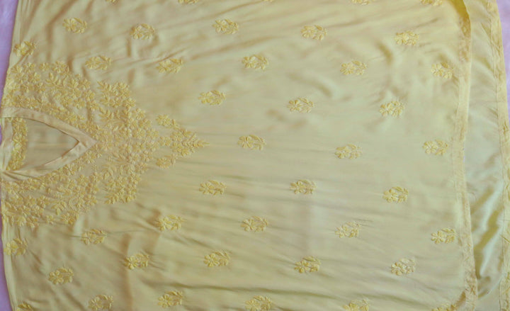 Sadiya Yellow Luxe Muslin Kaftan