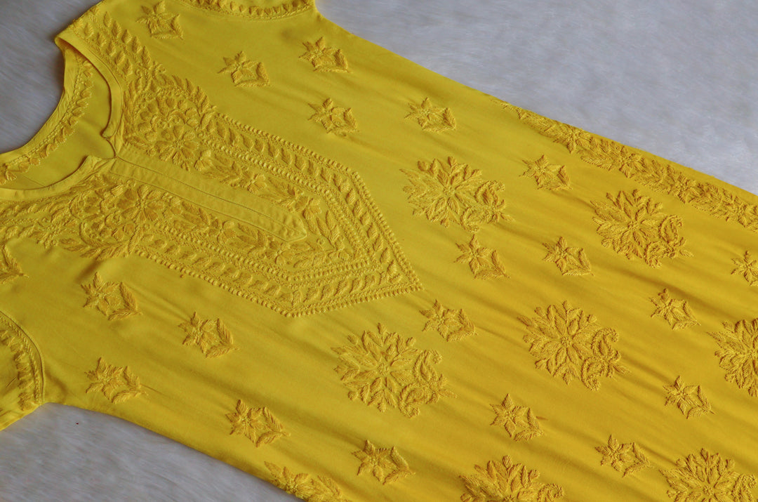 Nagma Yellow 2 piece Rayon set