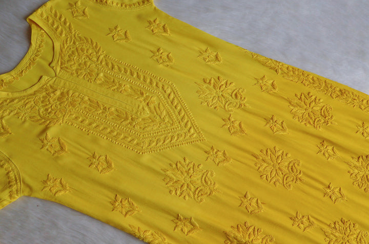 Nagma Yellow 2 piece Rayon set