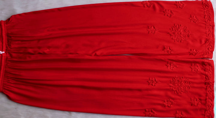 Nagma Coral Red 2 piece Rayon set