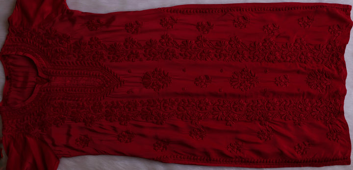 Haya Maroon Pure Crepe Kurta