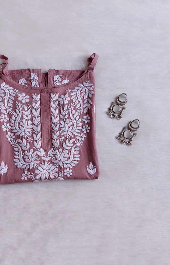 Mirha Dusty Mauve Short Sleeveless Kurta