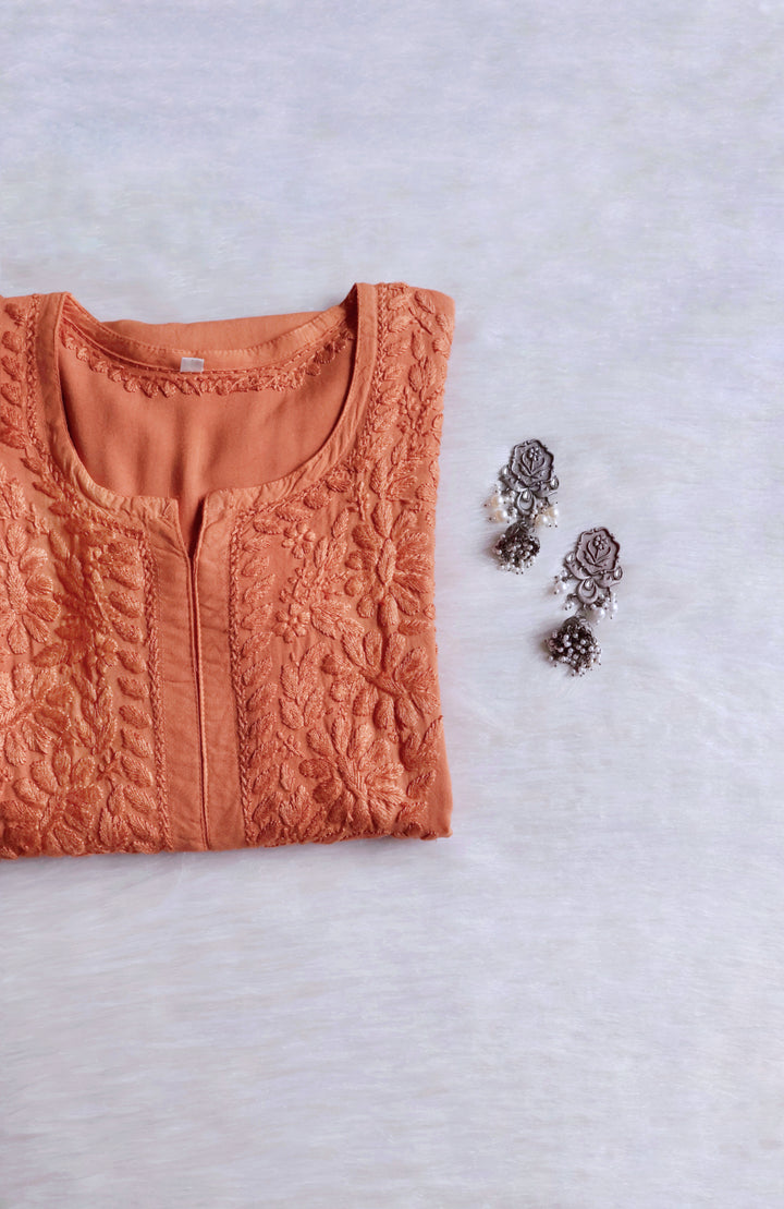 Amirah Rose Brown Long Rayon Kurta
