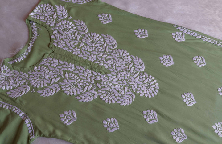 Raaha Sage Green Long Rayon kurta